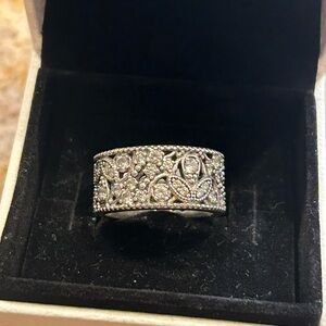 Pandora Silver Ring with Intricate Design